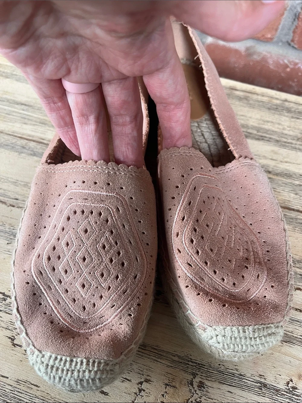 UGG Blush Pink Suede Espadrille Flats